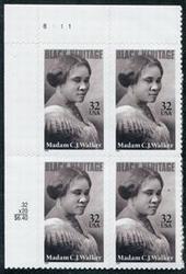 U.S. #3181 Madam C.J. Walker PNB of 4