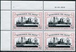 U.S. #3192 Remember The Maine PNB of 4