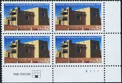 U.S. #3220 Spanish Settlement PNB of 4