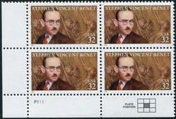 U.S. #3221 Stephen Vincent Benet PNB of 4
