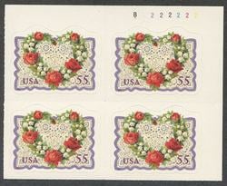 U.S. #3275 55c Love Issue PNB of 4
