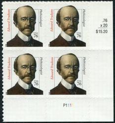 U.S. 3432A 76c Edward Trudeu PNB of 4