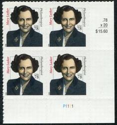 U.S. #3432B 78c Mary Lasker PNB of 4