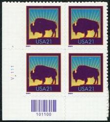 U.S. #3467 21c American Buffalo PNB of 4