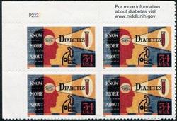 U.S. #3503 Diabetes Awareness PNB of 4