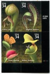 U.S. #3531a Carnivorous Plants PNB of 4