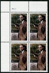 U.S. #3533 Enrico Fermi PNB of 4