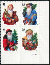 U.S. #3540b Christmas Traditional PNB of 4