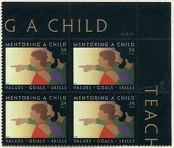 U.S. #3556 Mentoring a Child PNB of 4
