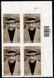 U.S. #3557 Langston Hughes PNB of 4