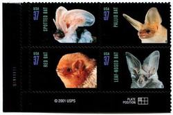 U.S. #3664a American Bats PNB of 4