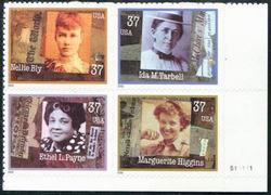 U.S. #3668a Women in Journalism PNB of 4