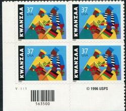 U.S. #3673 Kwanzaa PNB of 4