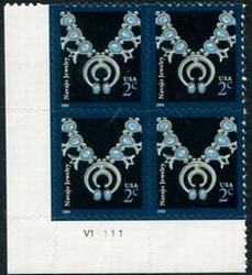 U.S. #3750 2c Navajo Necklace PNB of 4