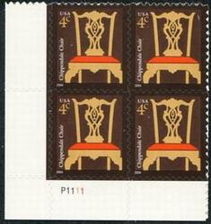 U.S. #3755 4c Chippendale Chair PNB of 4