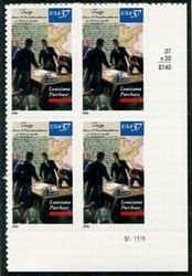 U.S. #3782 Louisiana Purchase Bicentennial PNB of 4