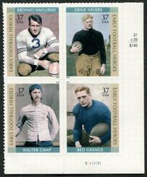 U.S. #3811a Early Football Heroes PNB of 4