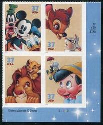 U.S. #3868a Disney: Friendship - PNB of 4