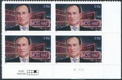 U.S. #3882 Moss Hart PNB of 4