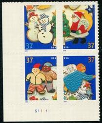 U.S. #3952a 2005 Christmas Holiday PNB of 4