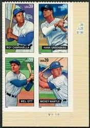 U.S. #4083a Baseball Sluggers - PNB of 4