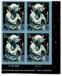 U.S. #4205 Star Wars, Yoda PNB of 4*Counter