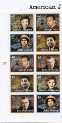 U.S. #4252a American Journalists PNB of 10
