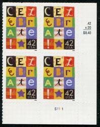 U.S. #4335 Celebrate PNB of 4