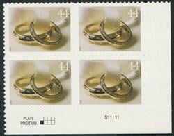 U.S. #4397 Wedding Rings PNB of 4