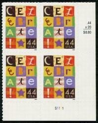 U.S. #4407 Celebrate 44c PNB of 4