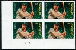 U.S. #4697 Baseball All-Stars-Joe DiMaggio PNB of 4