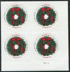U.S. #4814 Global - Evergreen Wreath - PNB of 4