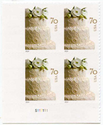 U.S. #4867 70c Wedding Cake PNB of 4