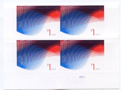 U.S. #4953 $1 Patriotic Wave PNB of 4