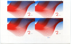 U.S. #4954 $2 Patriotic Wave PNB of 4