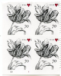 U.S. #4960 Vintage Tulip $0.70, PNB of 4