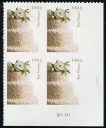 U.S. #5000 Wedding Cake PNB of 4
