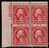 U.S. #634 2c Washington MNH PNB of 4