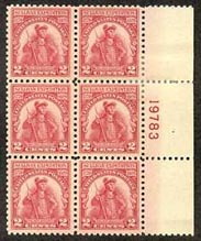 U.S. #657 Sullivan Expedition MNH PNB of 6