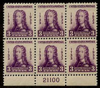 U.S. #726 Georgia Bicentennial Block of 6 - MNH