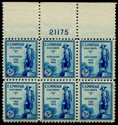 U.S. #734 Gen. Kosciuszko MNH PNB