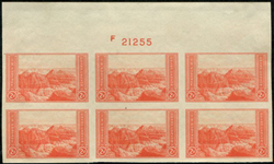 U.S. #757 Grand Canyon MNH PNB of 6
