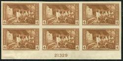 U.S. #759 Mesa Verde MNH PNB of 6