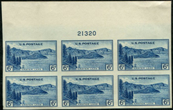 U.S. #761 Crater Lake MNH PNB of 6