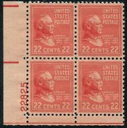 U.S. #827 22c Grover Cleveland PNB of 4