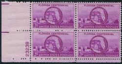 U.S. #927 Florida Statehood PNB of 4