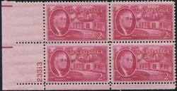 U.S. #931 FDR and Warm Springs 2c PNB of 4