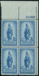 U.S. #989 Statue of Freedom - Capitol Dome PNB of 4