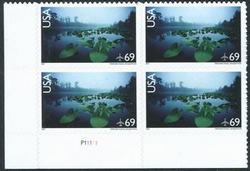 U.S. #C142 69c Okefenokee Airmail PNB of 4
