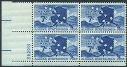 U.S. #C53 7c Alaska Statehood PNB of 4